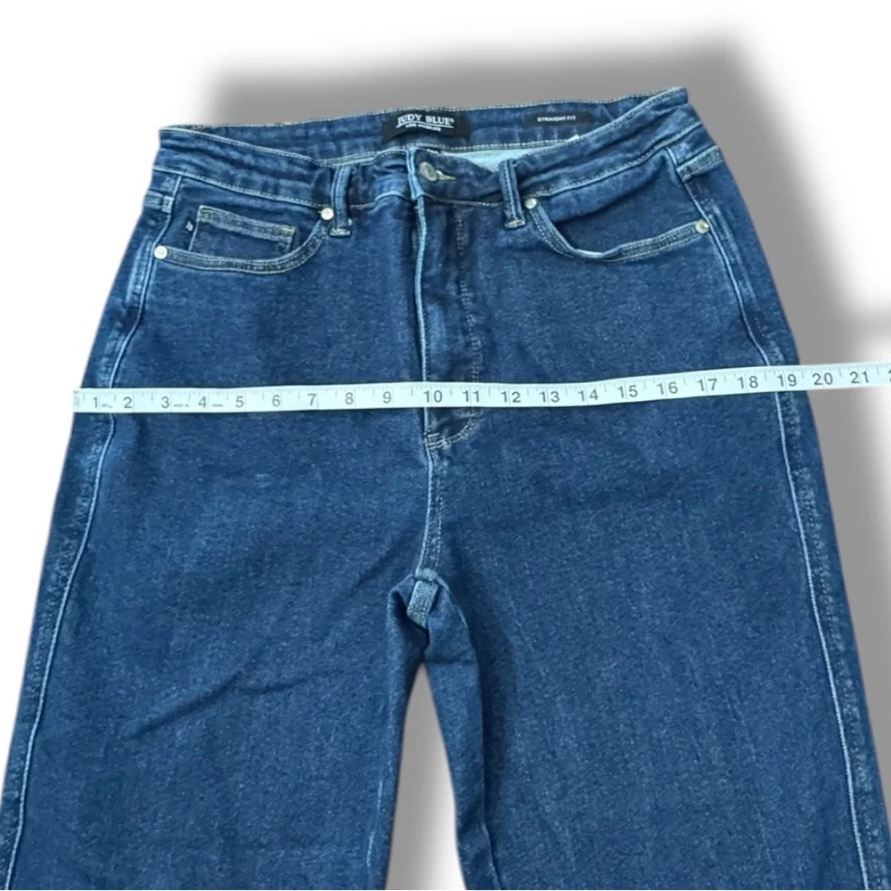 Judy Blue Straight Fit Blue Denim Jeans High Rise JB88575-DK Women’s Size 32 - Picture 9 of 14